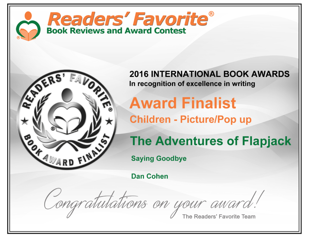 2016 Award Finalist Certificate - The Adventures of Flapjack - Saying Goodbye